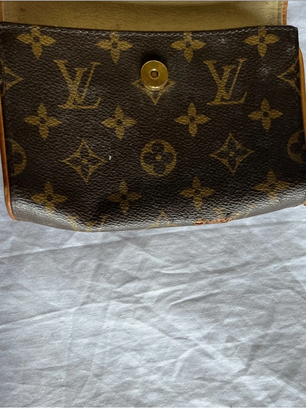 Louis Vuitton Monogram Pochette Florentine in Brown and Green Gold